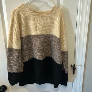 Three colored oversized sweater